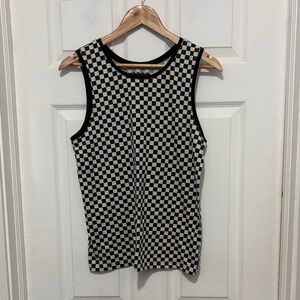 Vans Classice Black & Cream Checkered Sleeveless Tank Top